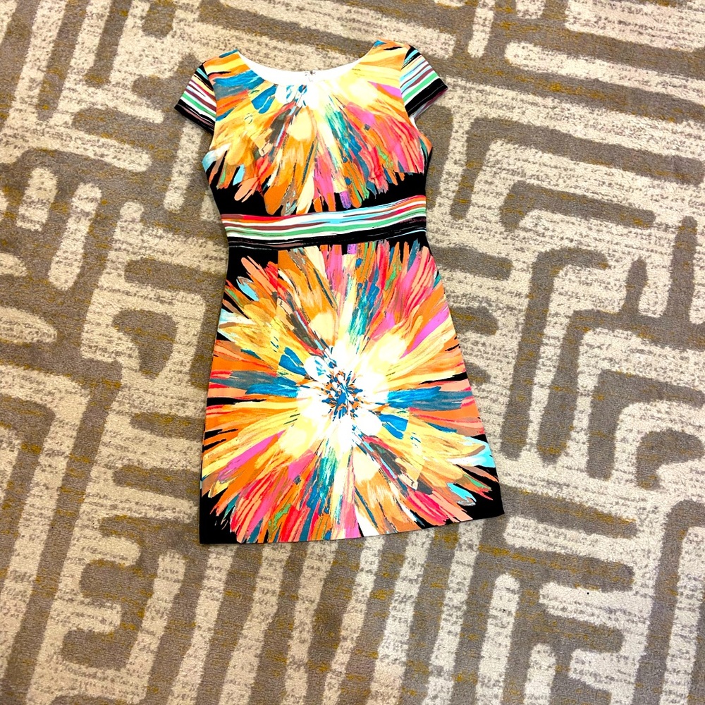 Sangria firework print sheath dress